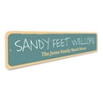 thumbnail image 3 of Sandy Feet Welcome Novelty Sign, Metal Wall Decor - 4x18 inches, 3 of 4