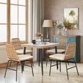 thumbnail image 4 of Tappio 2 Pack Indooor Chairs, Kitchen & Dining Room Chairs with Waterproof Cushion, Log Color PE Rattan, Beige, 4 of 9