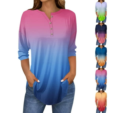 FUELEGO Deals Of The Day Lightning Deals 3/4 Length Sleeve Womens Tops Corset Tops for Women V Neck Tops for Women Going Out Tops Work Shirts for Women Womens Business Professional Outfits