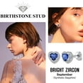 thumbnail image 5 of Bestyle Birthstone Stud Earrings for Women, Pure 925 Sterling Silver Heart Created Diamond Studs Earrings Valentines Day/Birthday Gifts - September, 5 of 8