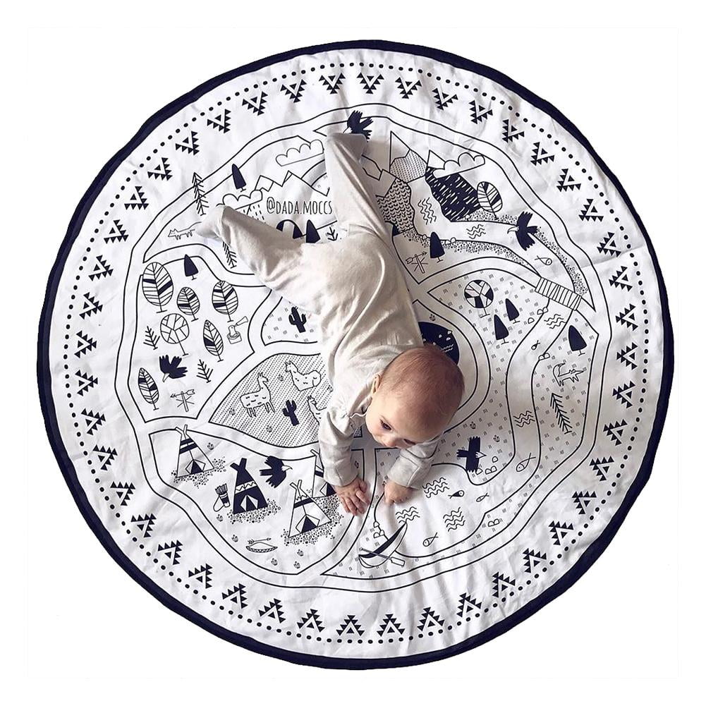 Watercolor Abstract Geometric Rug Baby Floor Playmats Crawling Mat Game Blanket for Kids Room Decoration,39.4x39.4IN 