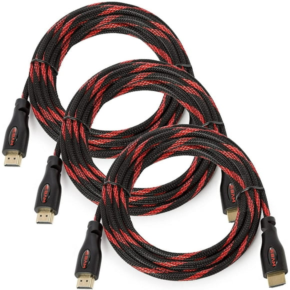 BAM 3 Pack High Speed 4K HDMI Cables - 10' Long