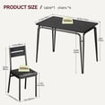 thumbnail image 5 of Qinaqin 5 Piece Rectangular Negro cm de Profundidadining Mesa Set con 4 Chairs para Ideal Sala, 5 of 5