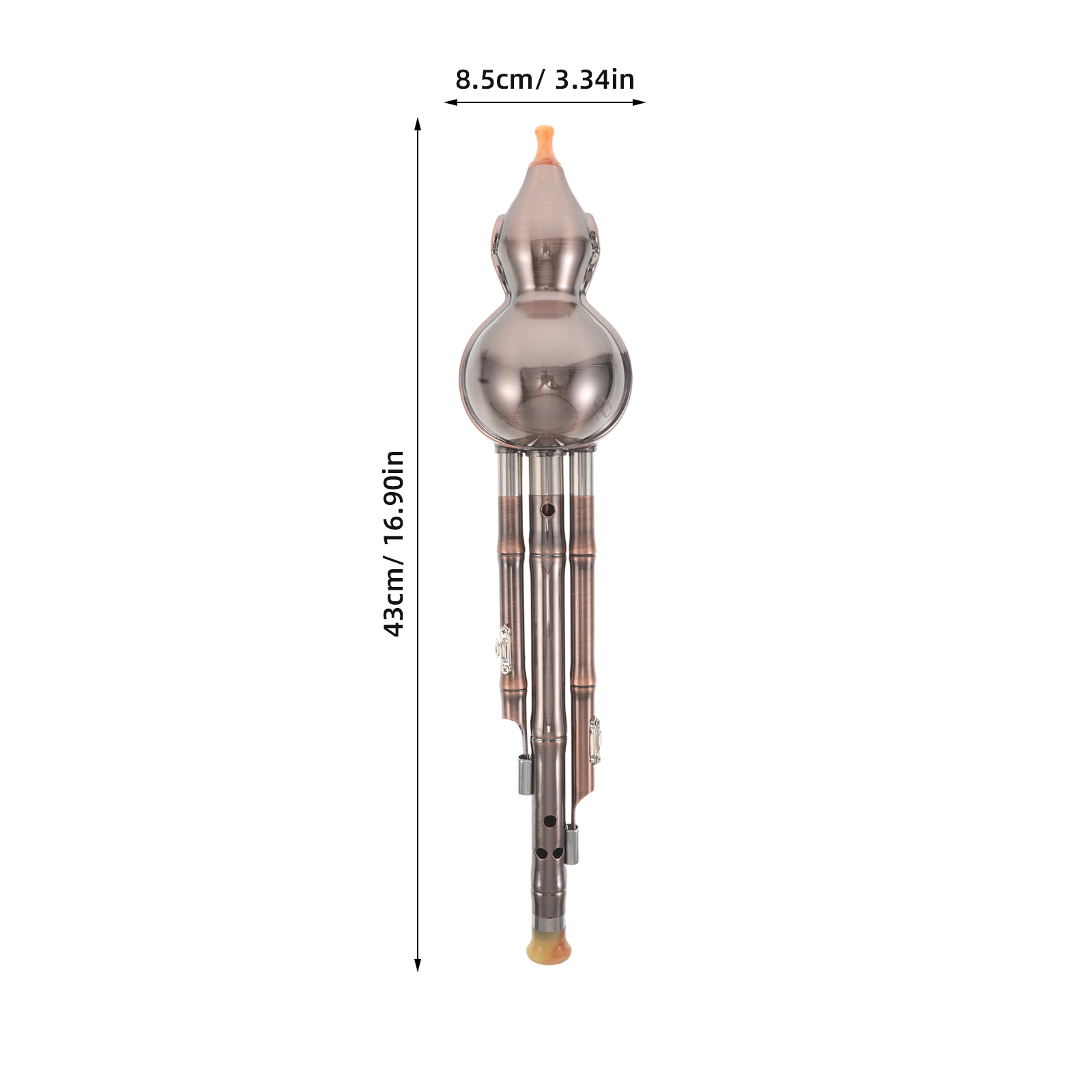OUNONA Chinese B Key Hulusi Flute Coffee with Copper Plated Finish for Student Performance