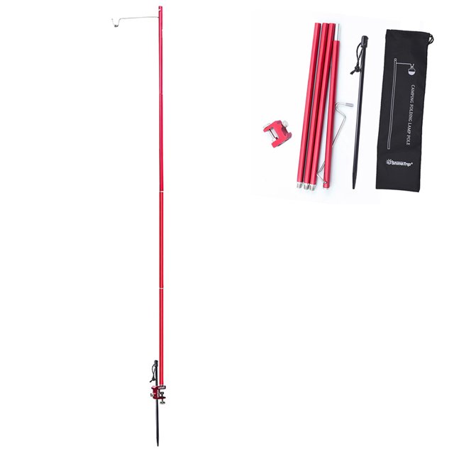 Bastón Poste de lámpara plegable para acampar Portátil y ligero Aluminio Luz duradera Soporte para l ShineTrip Bastón