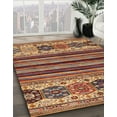 thumbnail image 2 of Ahgly Company Indoor Round Abstract Brown Red Area Rugs, 7' Round, 2 of 2
