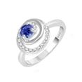 thumbnail image 2 of Sterling Silver with Natural Tanzanite and White Topaz Spiral Ring, 2 of 5