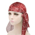 thumbnail image 4 of WIRESTER Polyester Durag Cap Straps Headwraps with Long Tail and Wide Straps - Red Paisley, 4 of 6
