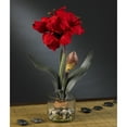 thumbnail image 2 of Nearly Natural Red Amaryllis Artificial Flower Arrangement with Round Vase, 2 of 2