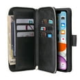 thumbnail image 2 of Dteck Case Compatible with iPhone 11,Magnetic Leather Wallet Case with 9 Card Slots Stand RFID Blocking Premium Zipper Protective Flip Leather Phone Cover with Wrist Strap,Black, 2 of 5