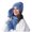 Blue, variant on BRICH Women's Winter Knit Warm Hat Beanie Long Scarf Touch Screen Gloves Set Caps Neck Scarves 3 Piece One Size