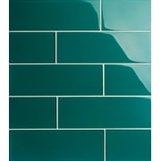 WS Tiles - Sample - Premium Series Individual 4" x 12" Glass Subway Tile in Dark Teal