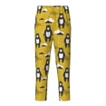 thumbnail image 2 of Gukieu Cartoon Bear Yellow Print Youth Home Trousers, Elastic Waistband with Pockets for Home and Outing, Suitable for Children Aged 5-16-Small, 2 of 6