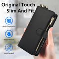 thumbnail image 2 of ELEHOLD For iPhone 13 Pro Max Phone Case Leather Crossbody Zipper Card Wallet Flip Case Kickstand Cover, with Ring Holder,Full Body Protection-Black, 2 of 7