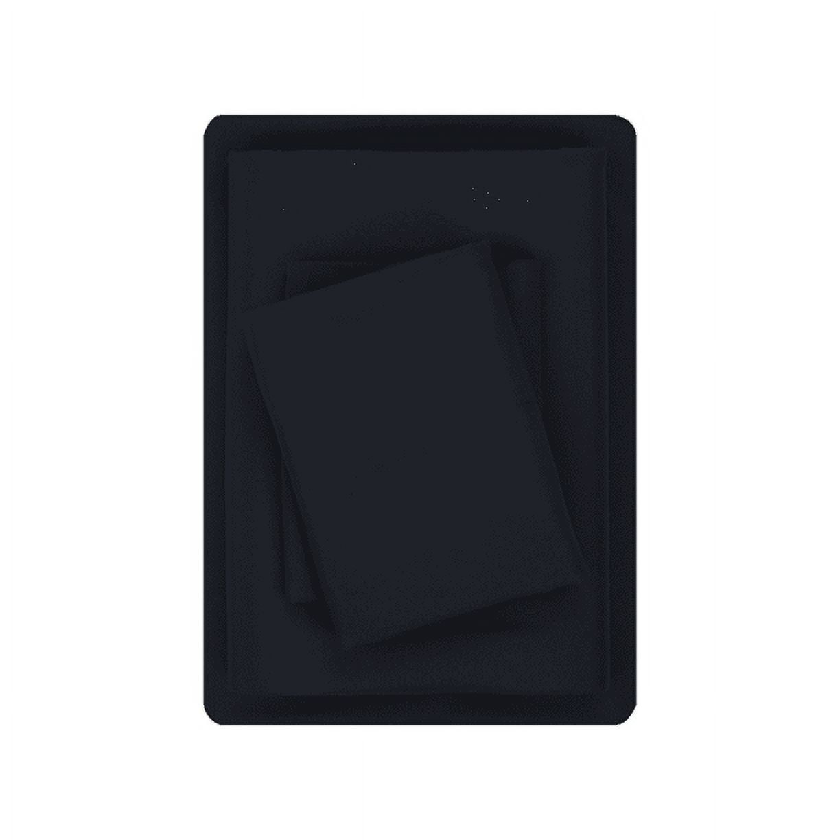 Mainstays Easy Care 300 Thread Count Bed Sheet Set, Full, Rich Black