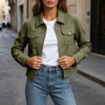 thumbnail image 4 of Gytharion Women's Faux Suede Shirt Jackets Button Front Turn Down Collar Jackets Long Sleeve Solid Color Casual Jackets with Pockets, 4 of 8