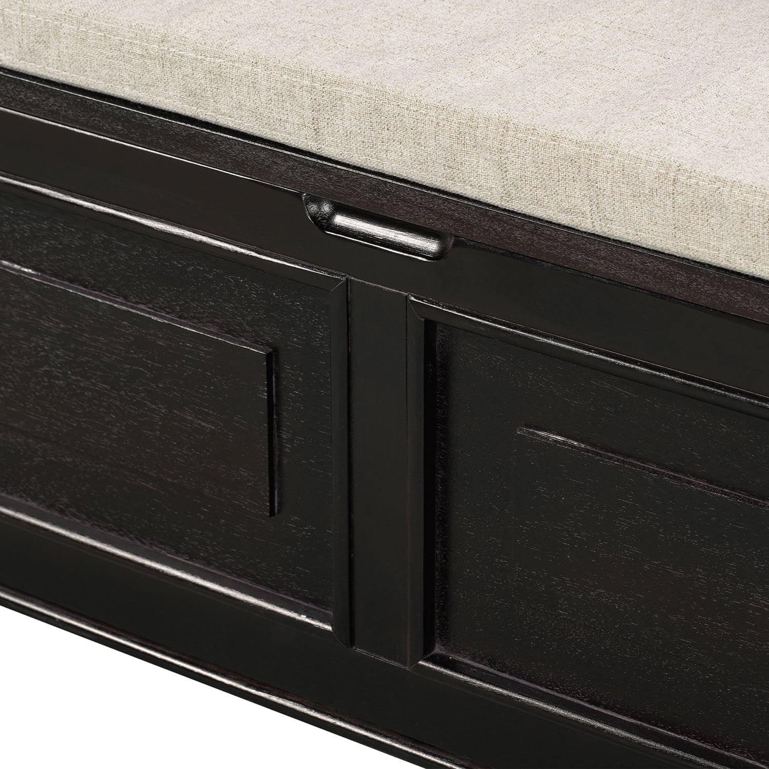 Kadyn 42" Entryway Multifunctional Storage Bench, Pine Storage Bench with Safety Hinge, Rustic Style Solid Wood Entryway Bench for Living Room, Espresso