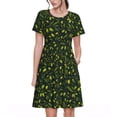 thumbnail image 1 of Disketp Green Branch Olive para Vestido de Manga Corta para Mujeres, Vestidos de Verano para Mujeres, Casual y Holgado para la Playa, 1 of 6