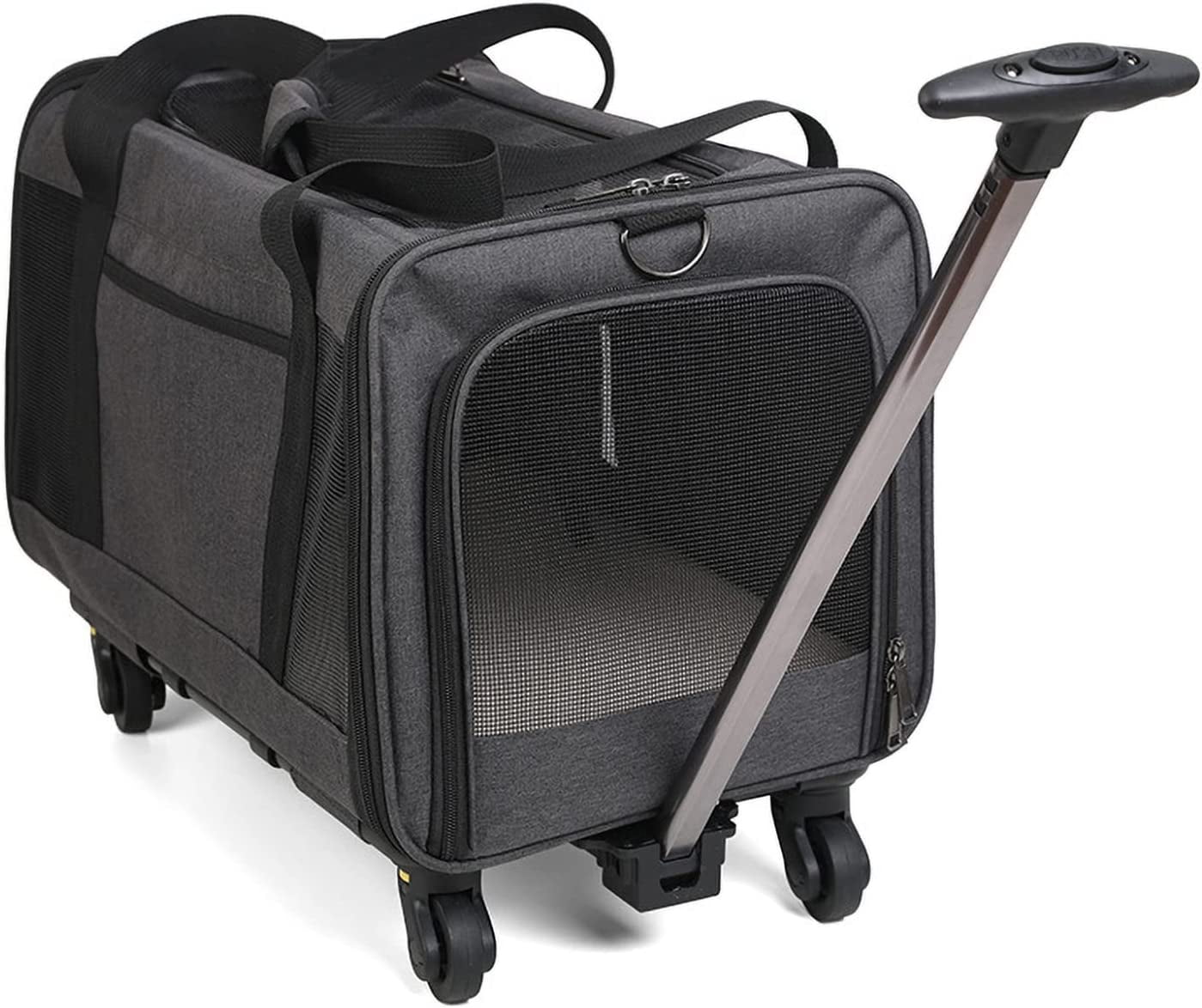 Rolling Cat Carrier Airline Approved, Detachable Pet Carrier with