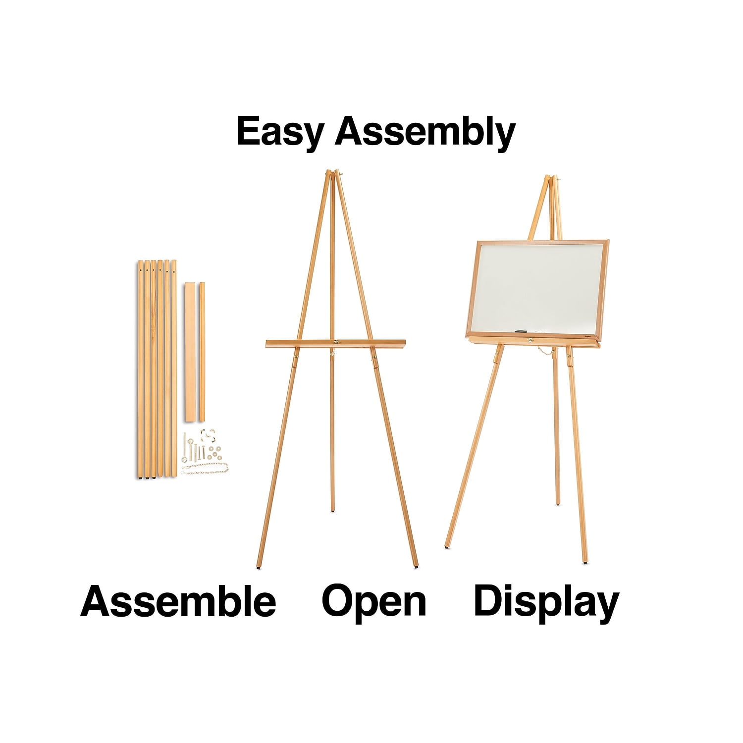 HITOUCH BUSINESS SERVICES Display Easel 64" Natural Pine Hardwood 28219US/50447US