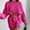 Hot Pink, variant on Women Crew Neck Long Sleeve Pullover Top Solid Color Hem Ripped Knit Sweater Large Sweat Shirts Fuzzy Long Sleeve Shirts for Women Pool Sweater Sweater for Men Casual Long Sleeve Sweatshirt Womens Zip