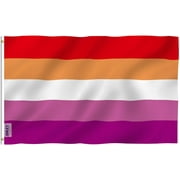 ANLEY Fly Breeze 0,9 x 1,5 m Sunset Lesbian Pride Drapeau – LGBT Les Sunset Pride Drapeaux Polyester