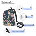 thumbnail image 4 of Honeii Vintage Floral Print Canvas College Laptop Backpack, Durable Rucksack Travel Notebook Bag School Backpack Book Bag for Men Women-Medium, 4 of 7
