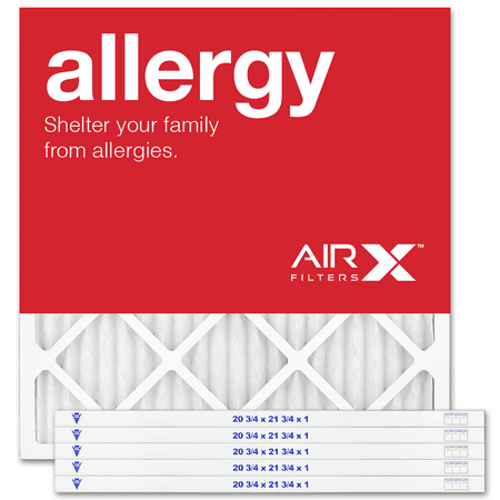 AIRx Filters Allergy 21x22x1 Air Filter MERV 11 AC Furnace Pleated Air Filter Replacement Box of 6, Made in the