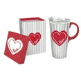 thumbnail image 2 of Evergreen Ceramic Travel Cup, 17 OZ. ,w/box and Tritan Lid, Connected Heart, 2 of 3