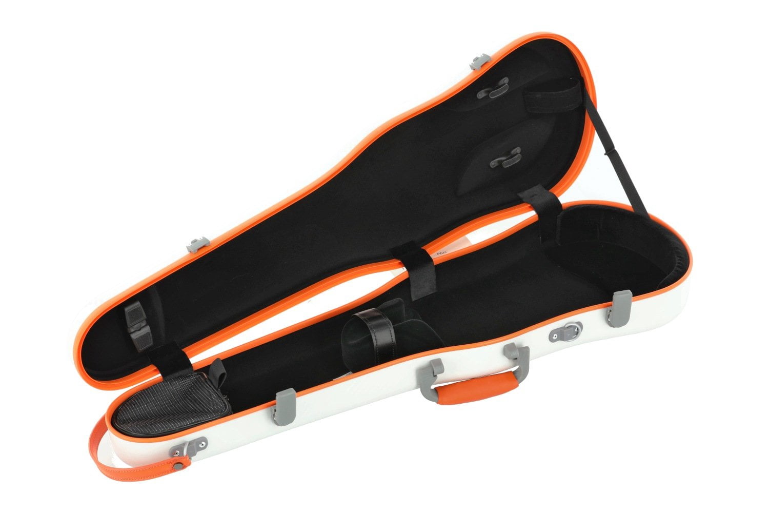 PURE by GEWA Violin Case, Polycarbonate Fun, Shaped, White/Orange, w/Subway Handle
