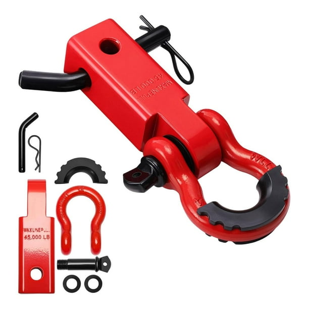 Kits de remolque de acero con bloque receptor de enganche de grillete para camiones y remolques Rojo