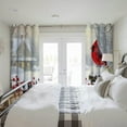 thumbnail image 4 of Aristuring Cardinal Snow Perforated Blackout Curtains 2-Pack Light Blocking Curtains Christmas Theme 63x72in, 4 of 8