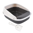 thumbnail image 3 of Cat High Sided with Frame with Rim with Scatter Protect Kitten Litter Black 50x40x20cm, 3 of 8