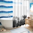 thumbnail image 5 of No Hook Shower Curtain, Black Forest Shower Curtains for Bathroom with See Through Top Window, Black and White Natural Landscape Modern Abstract Art Waterproof & Washable Bath Curtain Narrow 54"x78", 5 of 9