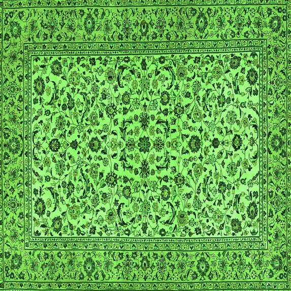 Ahgly Company Indoor Square Persian Green Traditional Area Rugs, 3' Square