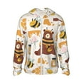 thumbnail image 2 of Uemuo Cute Bee Honey Jar Hive Bear Pattern Women's Full Zip UPF 50+ Sun Protection Hoodie Jacket Long Sleeve Sun Shirt Hiking Outdoor Performance with Pockets-XX-Large, 2 of 9