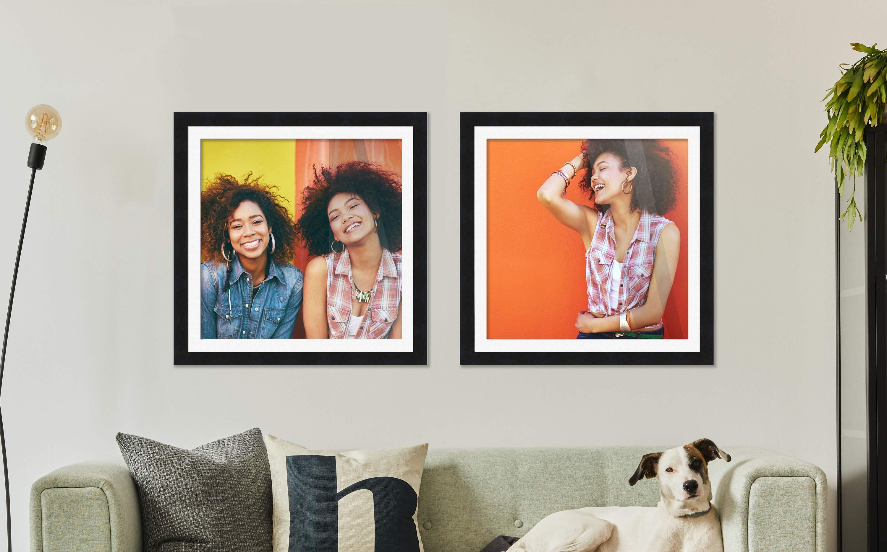 30x30 Frame Black With White Picture Mat For 30x30 Print - Or 34x34 Art Without the Photo Mat -