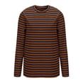 thumbnail image 6 of XIYON Women T Shirts For Spring Crewneck Long Sleeve Striped Tee Shirts Casual Regular Fitted Tops Vacation Outfits, 6 of 6