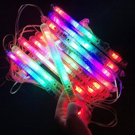 LWS LA Wholesale Store  100 PCS Light-Up Sticks LED Flashing Strobe Wands Blinking Rave EDC Glow Run &  ** 10 Free miniature figures