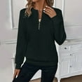 thumbnail image 2 of Ediodpoh Women's Solid Color Pullover Hoodies for Women Casual Half Zip Long Sleeve Sweatshirt for Autumn Winter Green XL, 2 of 6