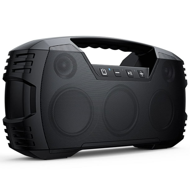 Altavoz Bluetooth impermeable IPX7, altavoz inalámbrico portátil de 40 W (60 picos) con subwoofer, tiempo de reproducción de 32 horas, sonido estéreo fuerte, graves profundos, altavoces exteriores Blu