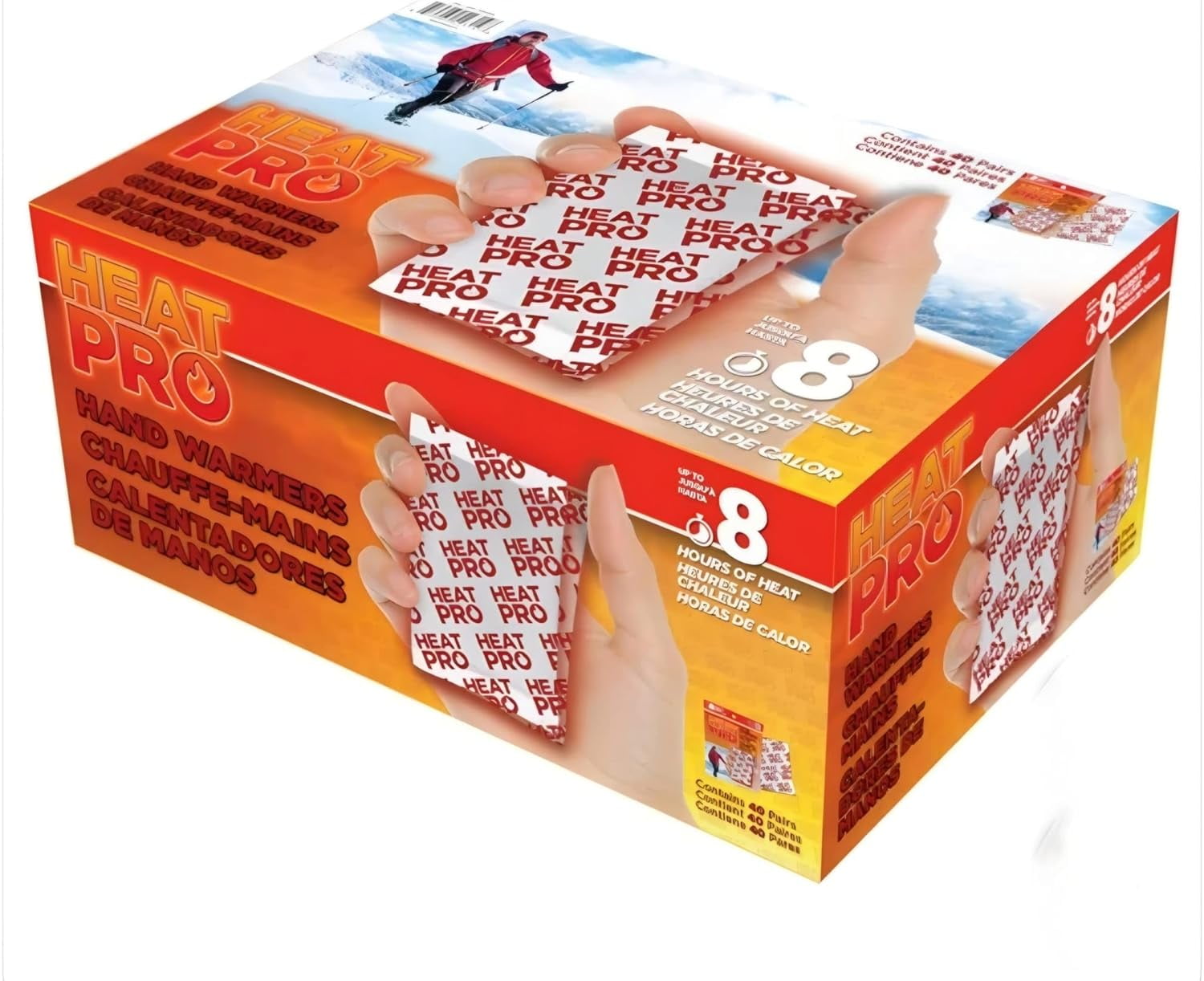 Heat Pro Hand Warmers, 40 Pairs, Up to 8 Hours of Heat, 135°F Max Temp