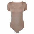 thumbnail image 2 of TQWQT Women's Round Neck Short Sleeve T Shirts Basic Bodysuits, 2 of 4