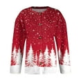 thumbnail image 6 of Women's Fashion Christmas Printed Long Sleeve Knitted Cardigan Button Down Jacket for Holiday Casual Wear and Women's Outerwear with Festive Design,Red,XL, 6 of 6
