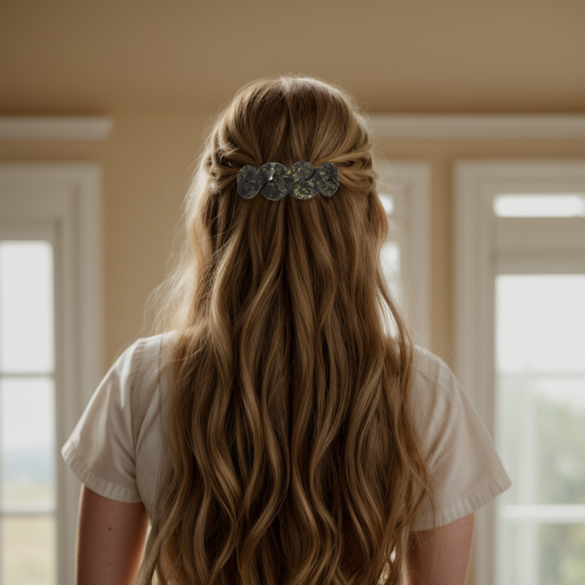 Unique Bargains Large French Hair Barrettes Thick Hair Olive Green