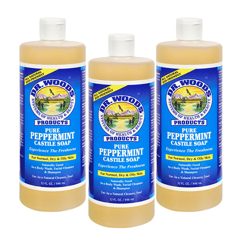 (3 pack) (3 Pack) Dr. Woods Pure Castile Soap Peppermint - 32 Oz