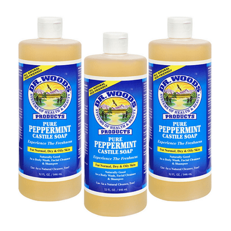 (3 pack) (3 Pack) Dr. Woods Pure Castile Soap Peppermint - 32 Oz