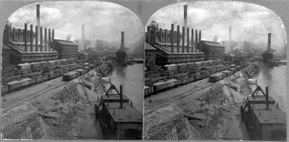 Stretched Canvas Art - Steel Mill C1905. /Nsteel Mill ...