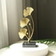 thumbnail image 5 of Adorno de hoja de ginkgo de lujo, figura de hoja, base de mármol, escultura de hojas de metal para EstiloC, 5 of 9