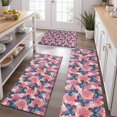 thumbnail image 2 of White Butterfly Red Blue Leaf Pattern Kitchen Rugs Sets Of 3,Kitchen Runner Rugs Non Skid Washable,Decorative Kitchen Floor Mats for Kitchen,Sink,Laundry,17"x30"+ 17"x47" + 17"x59", 2 of 6
